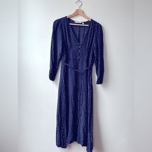 Other stories blue polka dot dress midi
